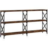 Maison Chic konzolna miza - miza ob steni dimljen hrast 156x28x80,5 cm inženirski les, (21785994) Cene