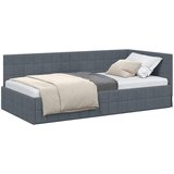  Kutni okvir kreveta Tamno siva 100 cm x 200 cm Baršun | shoptok.hr