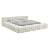 Makamii Kremno bela oblazinjena zakonska postelja z letvenim dnom 160x200 cm Akela – | Shoptok.si