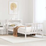 vidaXL Okvir za krevet s uzglavljem bijeli 90x200 cm masivna borovina | shoptok.hr