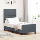 vidaXL Postelja Temno Siva 80x200 cm Žamet | Shoptok.si