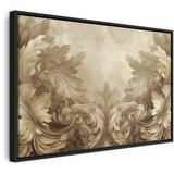  Slika - Carved Baroque Ornaments Rich Composition in Sepia Colors 60x40 U crnom drvenom okviru | shoptok.hr