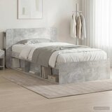  Okvir kreveta s pohranom s uzglavljem Betonska siva 75 x 190 cm | Eponuda.com