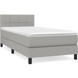 Maison Chic Box spring postelja - Vzmetna postelja z vzmetnico svetlo siva 90x200 cm blago SL13062, (21900045) Cene