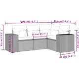  4-dijelni set vrtnih sofa s jastucima bež od poliratana | shoptok.hr
