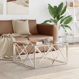 vidaXL Stolić za kavu 80 x 80 x 40 cm od nehrđajućeg čelika i stakla Cijene
