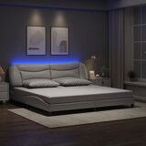  The Living Store Posteljni okvir z LED lučkami bel 200x200 cm umetno usnje - Posteljni Okvir, (21441708) | Shoptok.si
