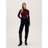 Reserved bluza iz mešanice lanu - burgundy | Shoptok.si