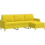 Maison Chic kavč - Sofa - Kanape s stolčkom za noge svetlo rumen 210 cm blago, (21727637) | Shoptok.si