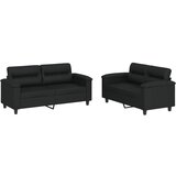 Maison Chic Sedežna garnitura - kavč 2-delna z blazinami črno umetno usnje, (21729228) | Shoptok.si