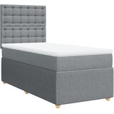 Maison Chic Box spring postelja - Vzmetna postelja z vzmetnico svetlo siva 90x200 cm blago SL4957, (21905163) | Shoptok.si