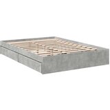  Posteljni okvir s predali betonsko siv 135x190cm inženirski les | Shoptok.si