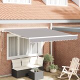 vidaXL avtomatska retraktibilna tenda svetlo siva 300x250 cm, tenda za zamenjavo tkanine za okvir 3x2.5 m svetlo siva | Shoptok.si