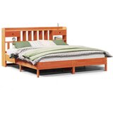 vidaXL Krevet s regalom za knjige bez madraca 200x200 cm od borovine | shoptok.hr