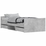  The Living Store Posteljni okvir z vzglavjem in vznožjem betonsko siv 90x190 cm - Posteljni Okvir, (21455324) | Shoptok.si
