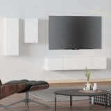  4-dijelni set TV ormarića bijeli od konstruiranog drva Cijene