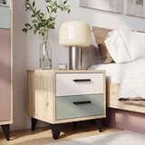 CARRYHOME NOČNA OMARICA, peščene barve, žajbljevo zelena, hrast artisan | Shoptok.si
