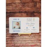  Vabilo za krst z angelčkom in sliko otroka modro REK124 | Shoptok.si