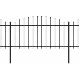  Vrtna ograda s vrhom koplja Čelik 714,5 x 150 cm Crna | shoptok.hr