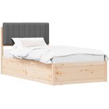  Krevetni okvir s tapiciranim uzglavljem Tamno siva 100 x 200 cm | shoptok.hr