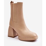 PH2 Women's platform and heel ankle boots in beige Stelares | Shoptok.si