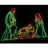 vidaXL Osvijetljena jaslica s 550 LED svjetlima Šareni 112 x 72 cm PVC | shoptok.hr
