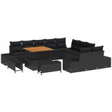 vidaXL Vrtna sedežna garnitura z blazino 13 pcs Črna 100 x 100 x 71 cm, (5000020463) | Shoptok.si