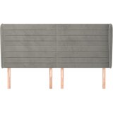  Uzglavlje s ušima svjetlosivo 183x23x118/128 cm baršunasto | shoptok.hr