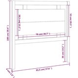  Uzglavlje za krevet crno 95,5 x 4 x 100 cm od masivne borovine | Eponuda.com