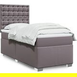 Maison Chic Box spring postelja - Vzmetna postelja z vzmetnico siva 100x200 cm umetno usnje SL24475, (21890387) | Shoptok.si