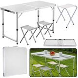  Sklopivi kamperski set sa 4 stolice, sivi | shoptok.hr
