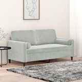  Dvosjed s ukrasnim jastucima svjetlosivi 140 cm baršunasti | shoptok.hr