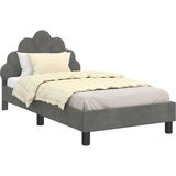  Otroški posteljni okvir z vznožjem Temno siva 80 x 160 cm Žamet, (5000104543) | Shoptok.si