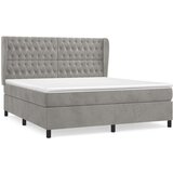  Box spring postelja z vzmetnico svetlo siva 160x200 cm žamet, (20788971) | Shoptok.si