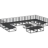 vidaXL Sjedeća garnitura za vrt 13 pcs Crna 70 x 70 x 32 cm Aluminij | shoptok.hr