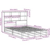  Krevet s regalom za knjige bez madraca 120x190 cm masivno drvo | shoptok.hr