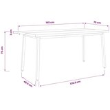  Stol za blagovanje s prirodnim rubom 160 x 70 x 75 cm Prirodna - Prirodna i bijela 160 x 70 x 75 cm Živi rub | shoptok.hr
