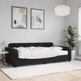 vidaXL Dnevna postelja z vzmetnico črna 100x200 cm žamet Cene