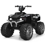  12V mini električni štirikolesnik z glasbo in hupo, 2,8-5 km/h za otroke stare od 3 do 7 let (do 35kg), črn | Shoptok.si