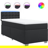 Maison Chic Box spring postelja - Vzmetna postelja z vzmetnico črna 80x200 cm umetno usnje SL18115, (21894698) | Shoptok.si