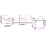  3-dijelni set sofa s jastucima sivi od umjetne kože | shoptok.hr