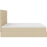vidaXL Otomanski posteljni okvir z vzmetnico krem 180x200 cm blago | Shoptok.si