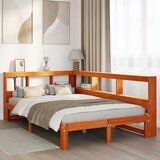  Knjižna postelja brez vzmetnice vošč. rjava 120x190 cm borovina, (21791509) | Shoptok.si