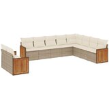Maison Chic Seti vrtnega pohištva - Vrtna garnitura - Vrtni pohištvo set 10-delna z blazinami bež poli ratan, (21821827) | Shoptok.si
