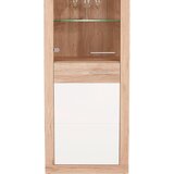 Modern Living Vitrina Malta, Bela, Barva Hrasta, Osvetlitev | Shoptok.si