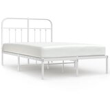 The Living Store Kovinski posteljni okvir z vzglavjem bel 120x200 cm - Posteljni Okvir, (21529692) | Shoptok.si