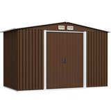 vidaXL Vrtna kućica za pohranu smeđa 257 x 205 x 178 cm čelična | shoptok.hr