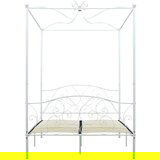  Za krevet s nadstrešnicom bijeli metalni 120 x 200 cm | shoptok.hr