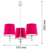  Argon 1382 - Luster na šipci BOLZANO 3xE27/15W/230V ružičasta/sjajni hrom | Eponuda.com