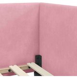 vidaXL Kotna postelja z vzglavjem Roza 90 cm x 190 cm blago | Shoptok.si